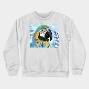 Parrot with tropical leaves2 Crewneck Sweatshirt